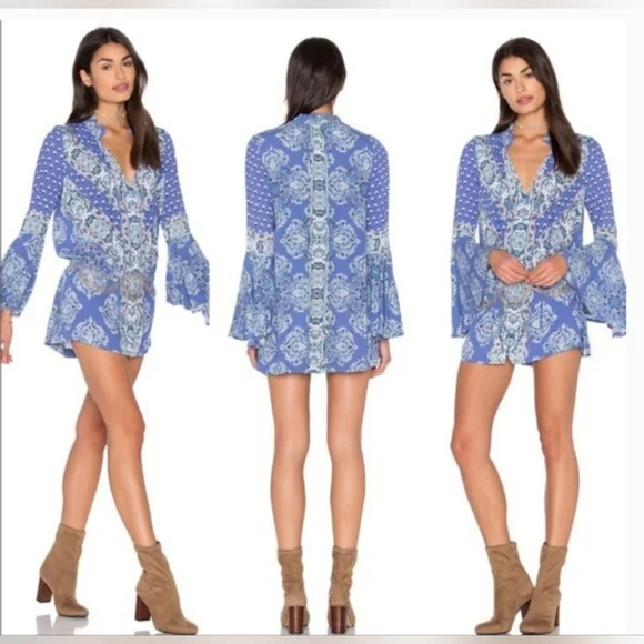 Free People Magic Mystery Tunic Bell Sleeve Top S - Picture 1 of 10